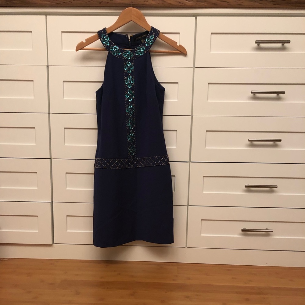 Dress with beading detail. Halter top.